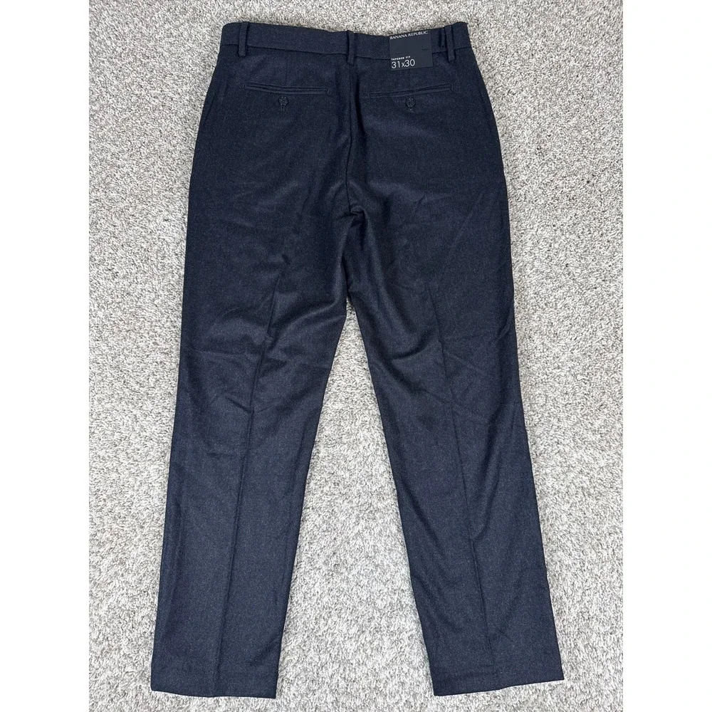 Banana Republic Dress Pants Mens 31x30 Gray Vitale Barberis Virgin Wool Flannel